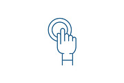 Finger touch line icon concept