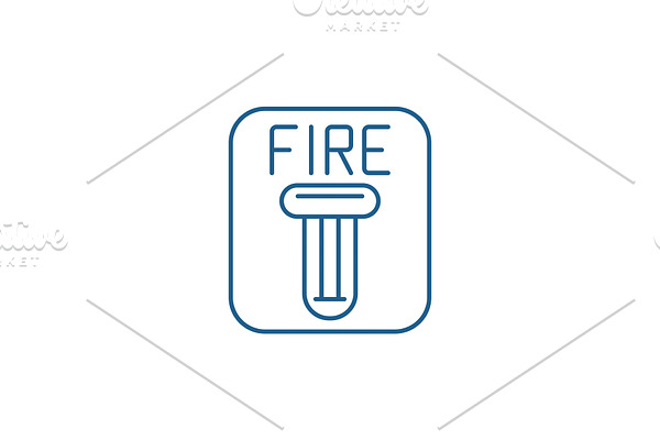 Fire safety line icon concept. Fire