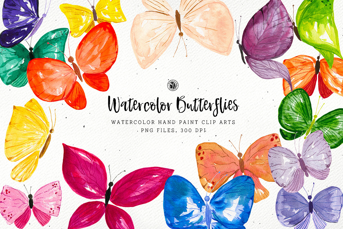Watercolor Butterflies in Objects - product preview 8