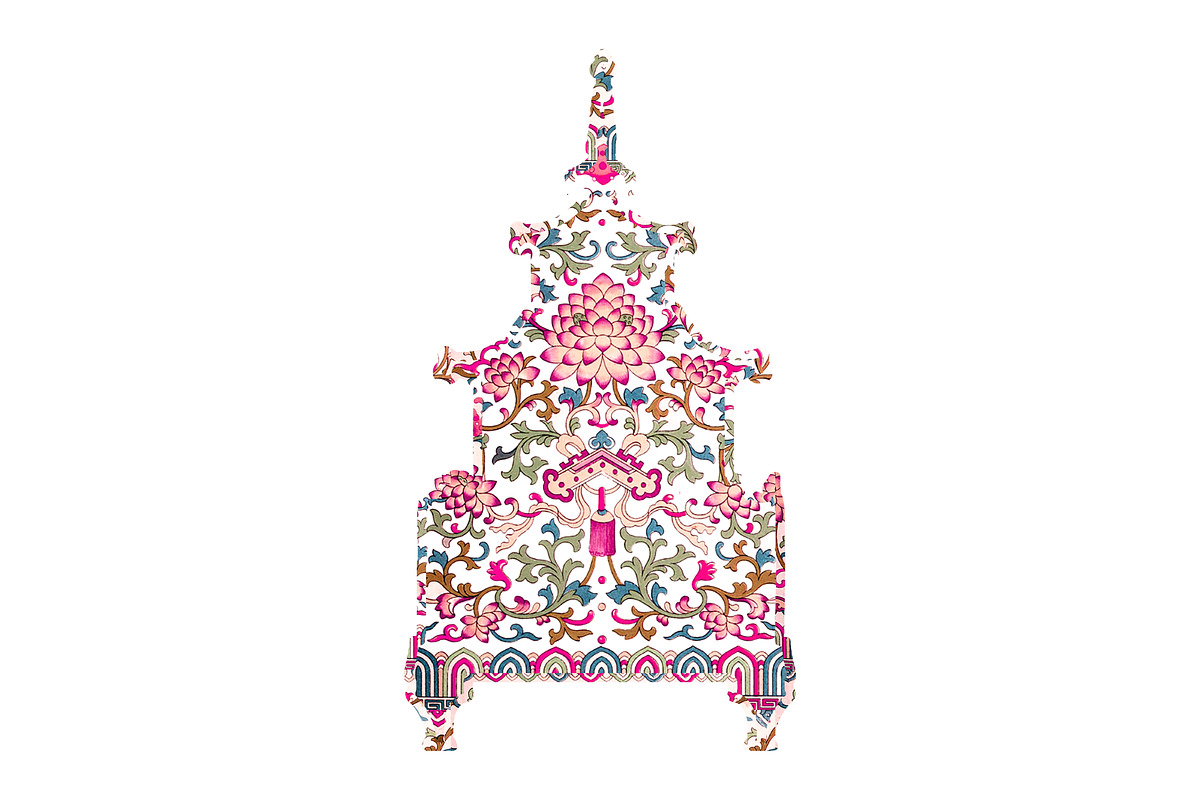 Patterned Pagoda - Pink Pattern Mix in Illustrations - product preview 8