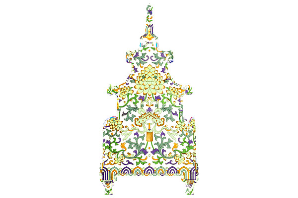 Patterned Pagoda - Yellow Pattern