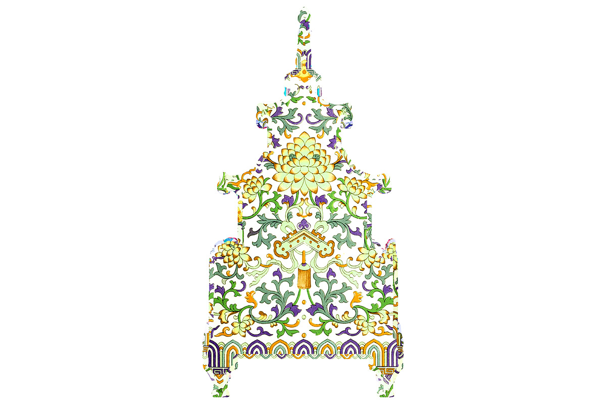 Patterned Pagoda - Yellow Pattern in Illustrations - product preview 8