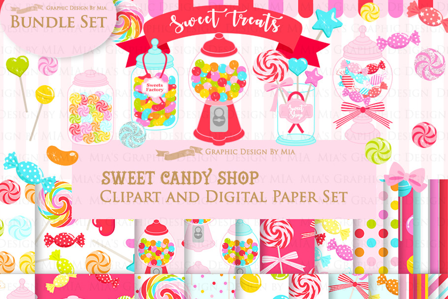 Sweet Candy, Candy Shop, Candy Store in Illustrations - product preview 8