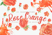 Rose Orange Flower Watercolor
