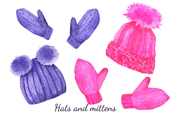 Knitting watercolor collection in Illustrations - product preview 3