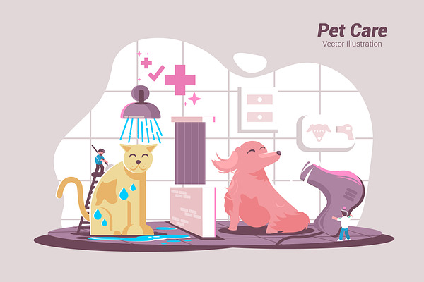 Pet Care - Vector Illustration