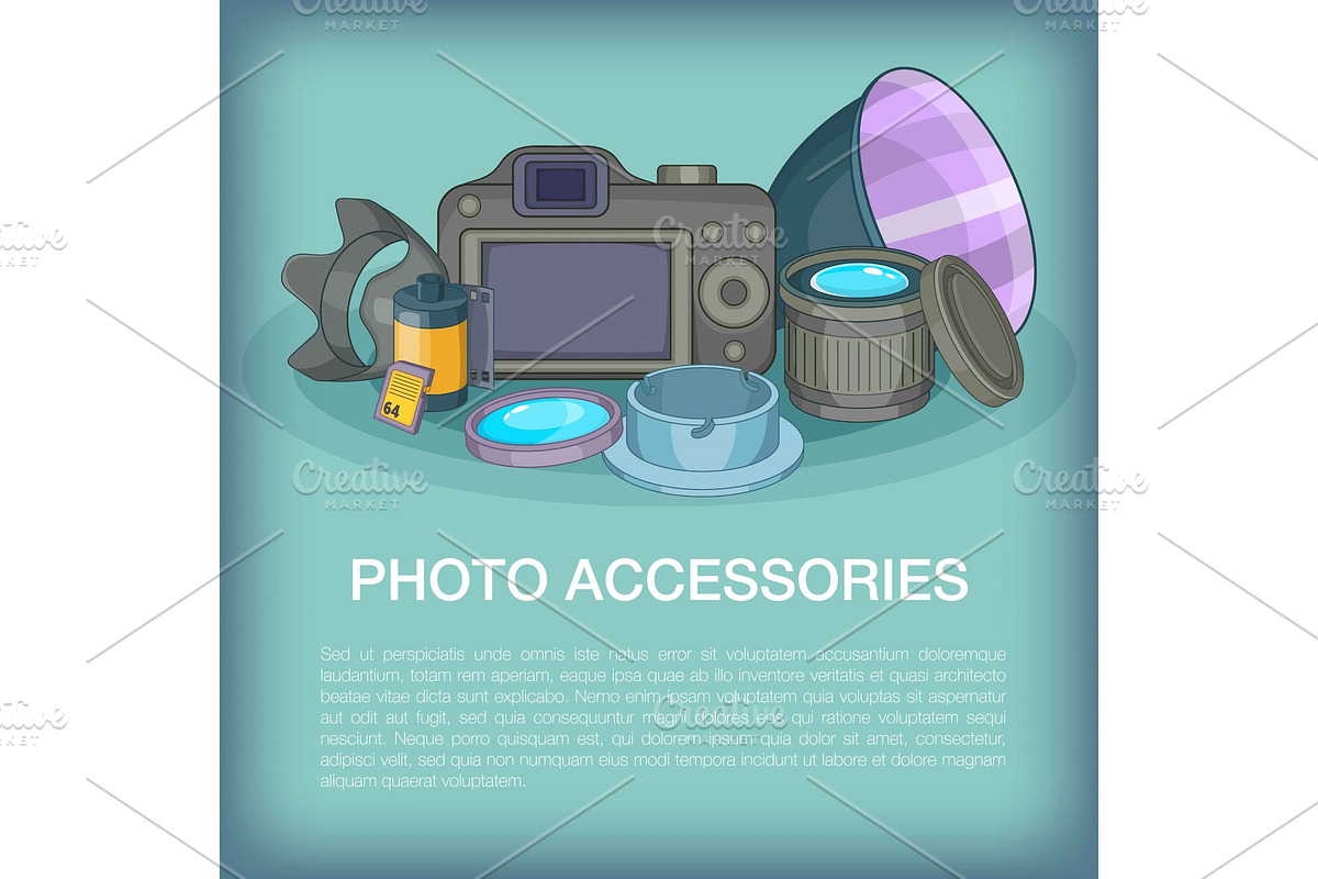 Photo accessories concept, cartoon in Illustrations - product preview 8