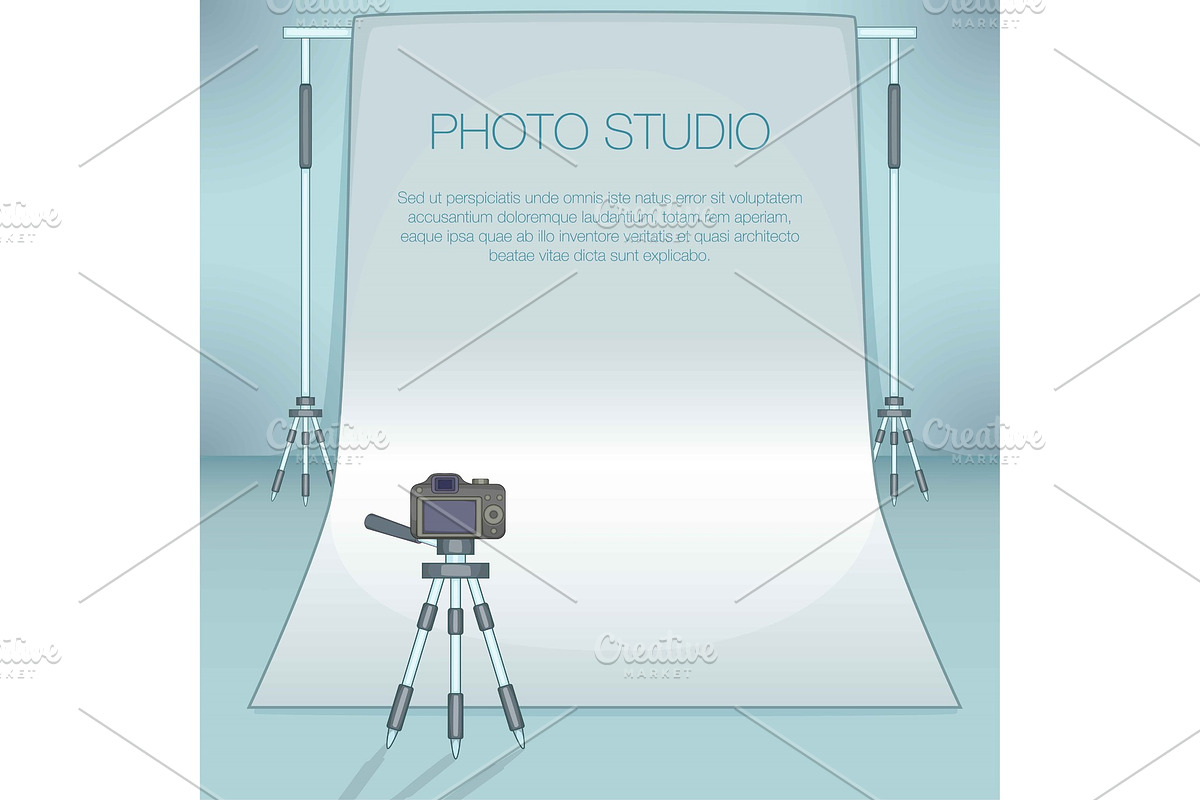 Photo studio concept, cartoon style in Illustrations - product preview 8
