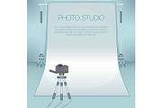 Photo studio concept, cartoon style