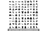 100 clothing and accessories icons