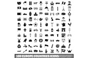 100 europe countries icons set in