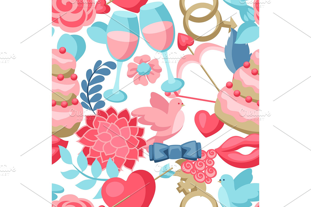 Wedding seamless pattern. in Patterns - product preview 8