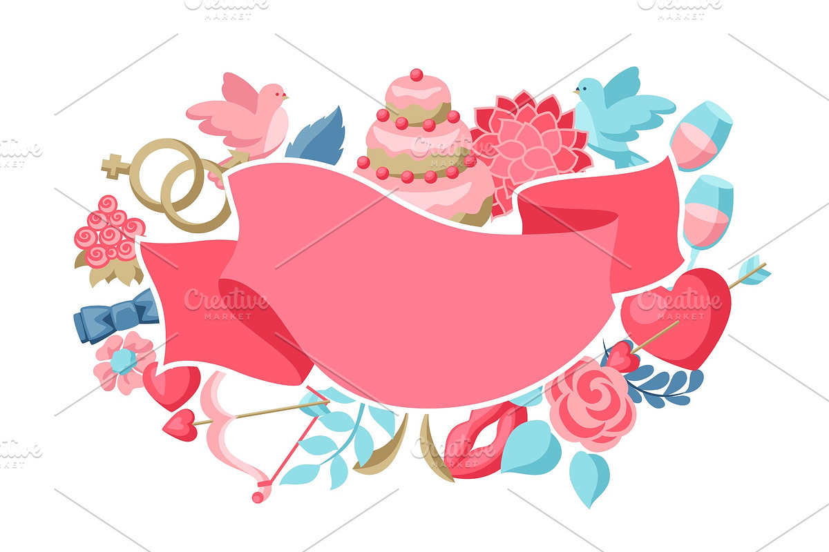 Wedding invitation or greeting card. in Illustrations - product preview 8