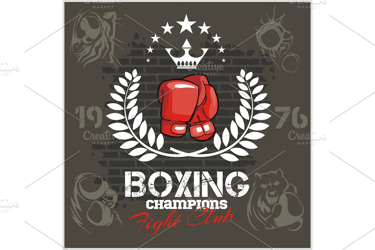 Boxing labels and icons set. Vector in Illustrations - product preview 8