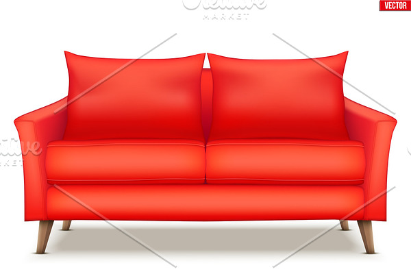Modern red soft sofa
