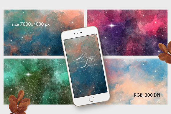Watercolor Starry Sky in Textures - product preview 7