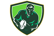 Rugby Player Running Passing Ball Cr