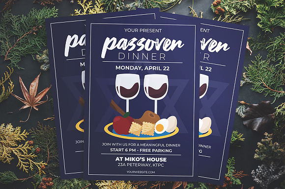 Passover Dinner Flyer in Flyer Templates - product preview 1