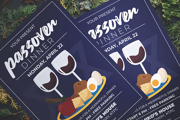 Passover Dinner Flyer in Flyer Templates - product preview 2