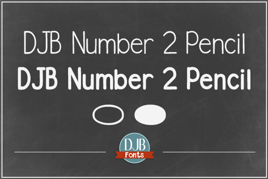 DJB Number 2 Pencil Fonts in Display Fonts - product preview 8