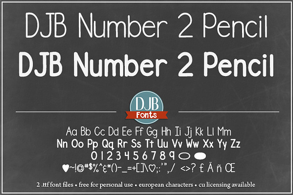 DJB Number 2 Pencil Fonts in Display Fonts - product preview 2