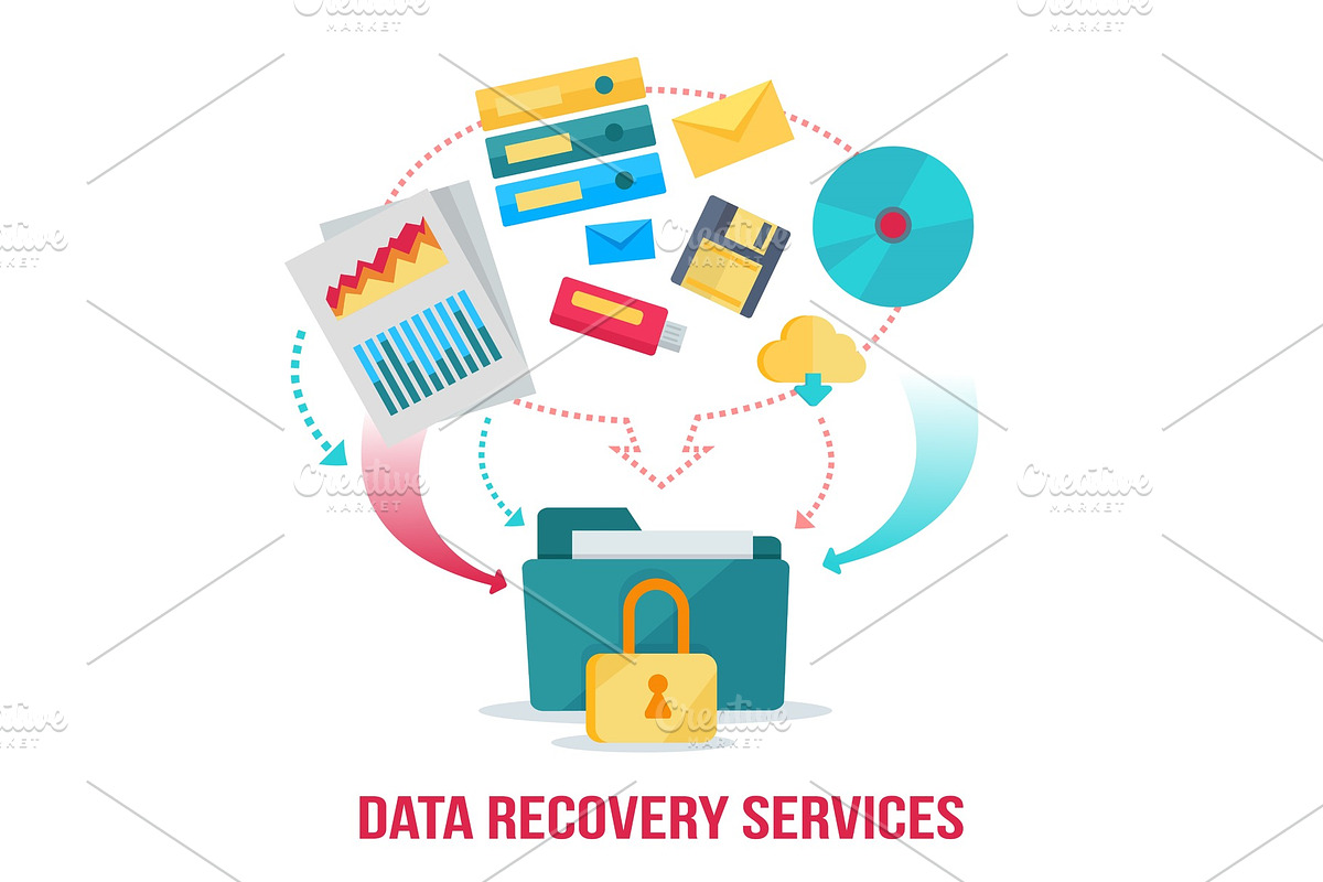Data Recovery Services Banner in Illustrations - product preview 8
