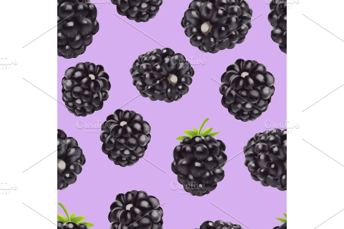 Blackberry seamless pattern. 3d in Patterns - product preview 8