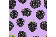 Blackberry seamless pattern. 3d