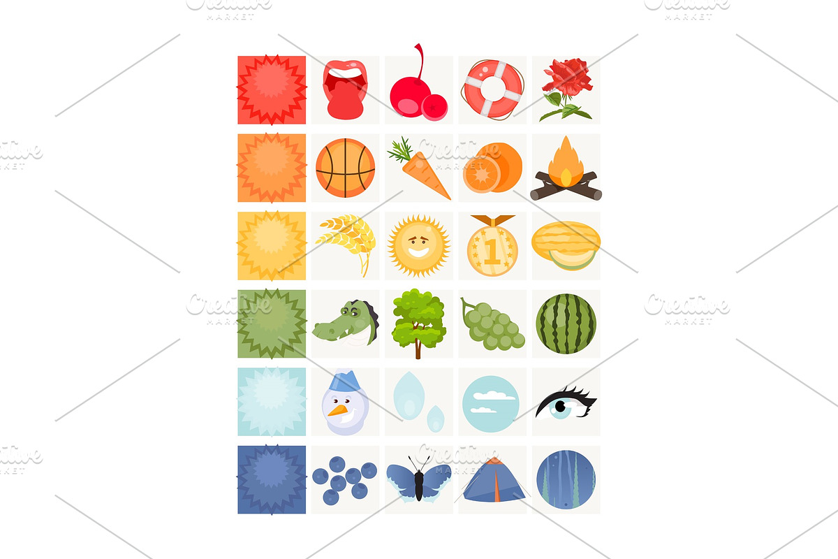 Card for learning basic colors in Illustrations - product preview 8