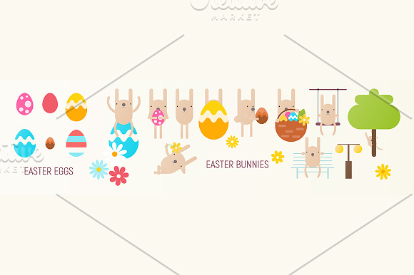 Easter Egg Hunt on Park Map in Illustrations - product preview 1