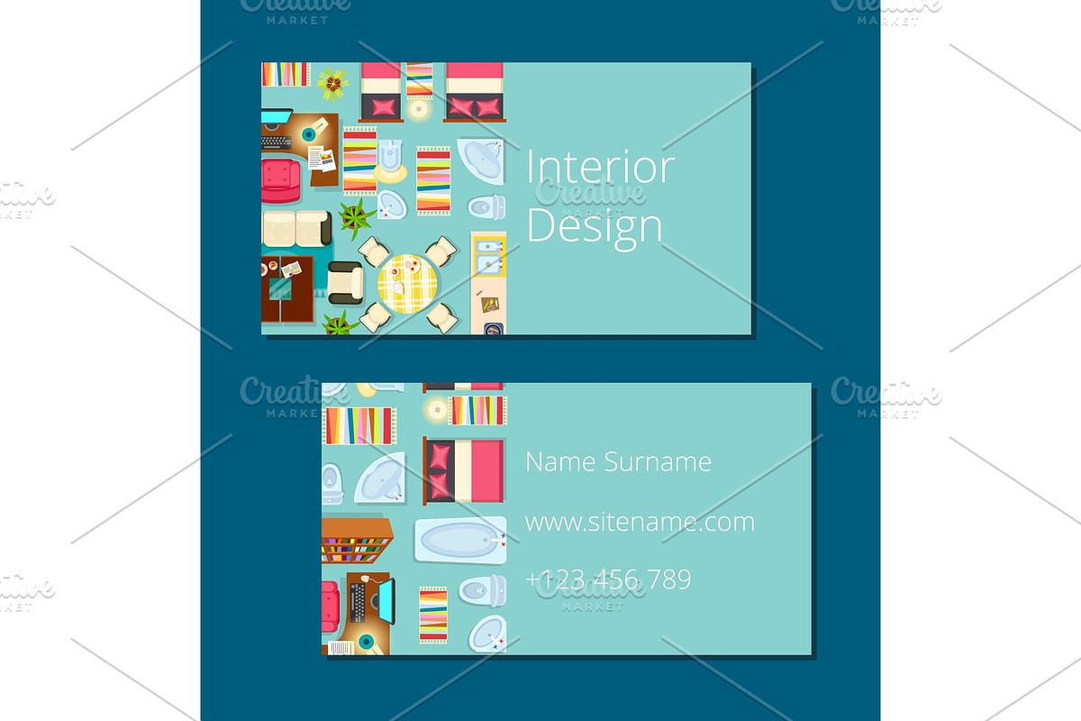 Interior Design Business Card Vector in Illustrations - product preview 8