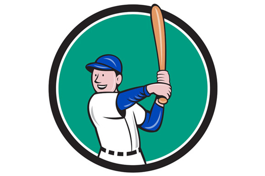 Baseball Player Batting Stance Circl in Illustrations - product preview 8