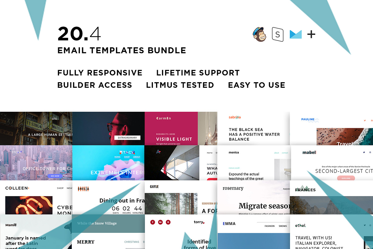 20 Email templates bundle IV in Mailchimp Templates - product preview 8