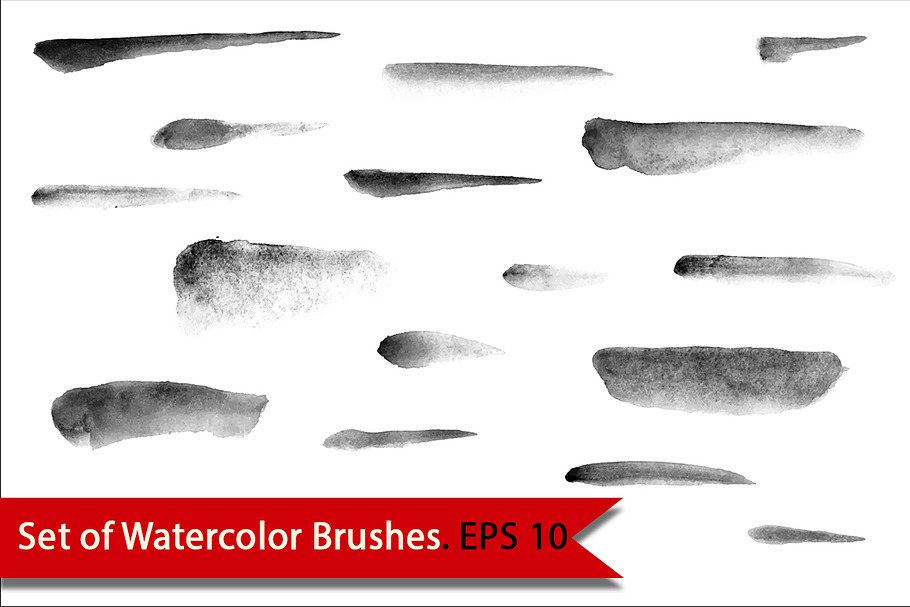 Set of Watercolor Brushes. Vector in Textures - product preview 8