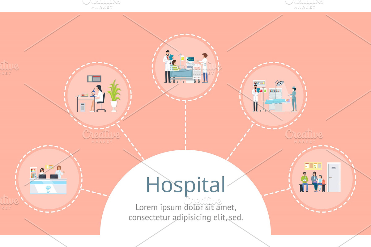 Hospital in Circular Shape on Vector in Objects - product preview 8