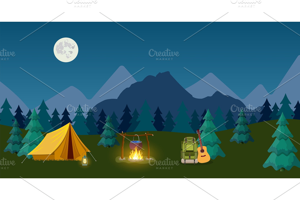 Camping and Mountain Camp. in Objects - product preview 8