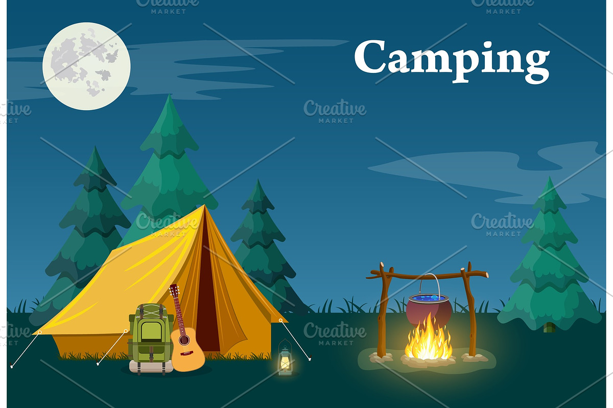 Camping and Mountain Camp. in Objects - product preview 8