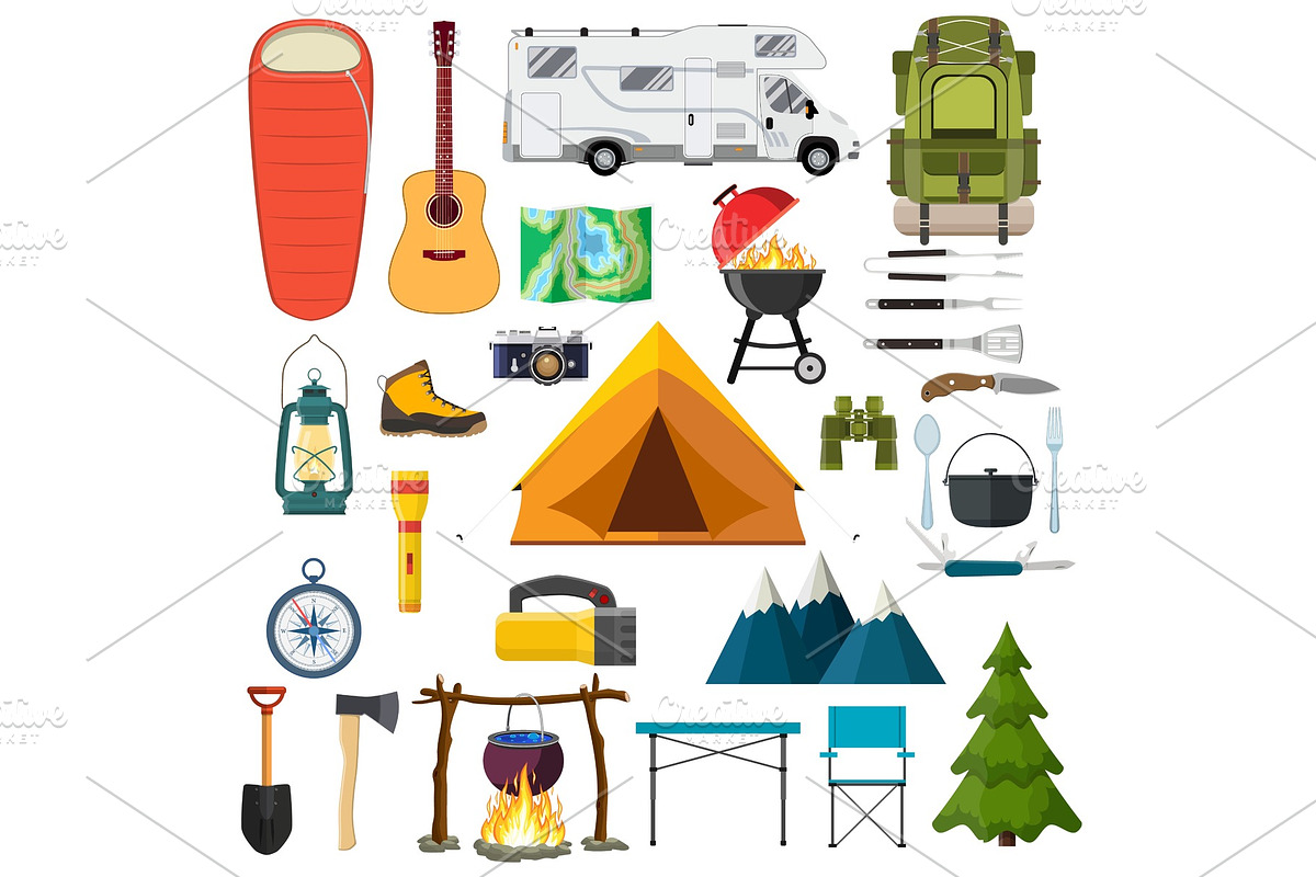 Mountain hike elements. in Objects - product preview 8