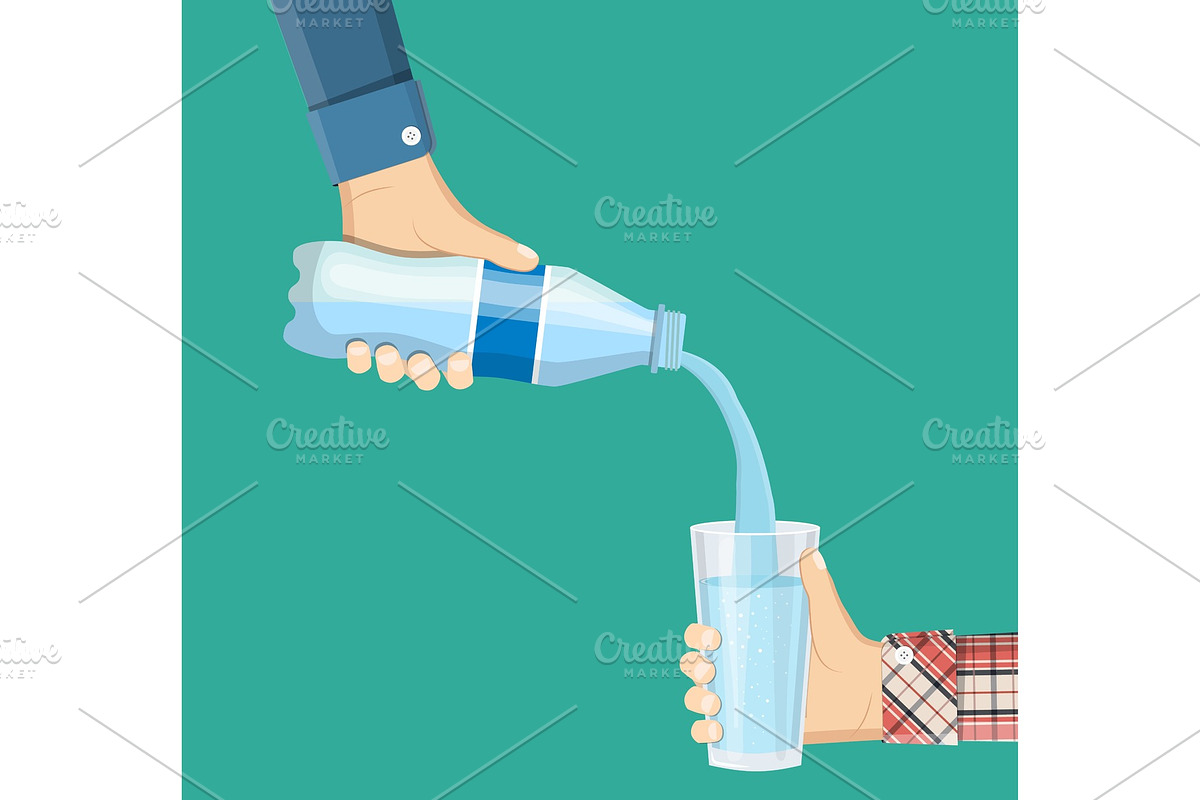 Human is picking up a glass in Illustrations - product preview 8