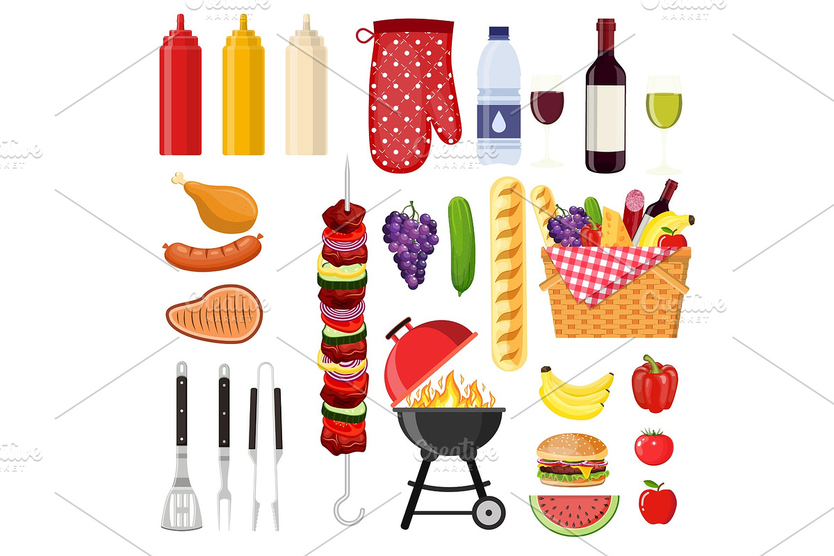 Different special tools and food in Illustrations - product preview 8