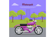 Contemporary Violet Motorcycle on