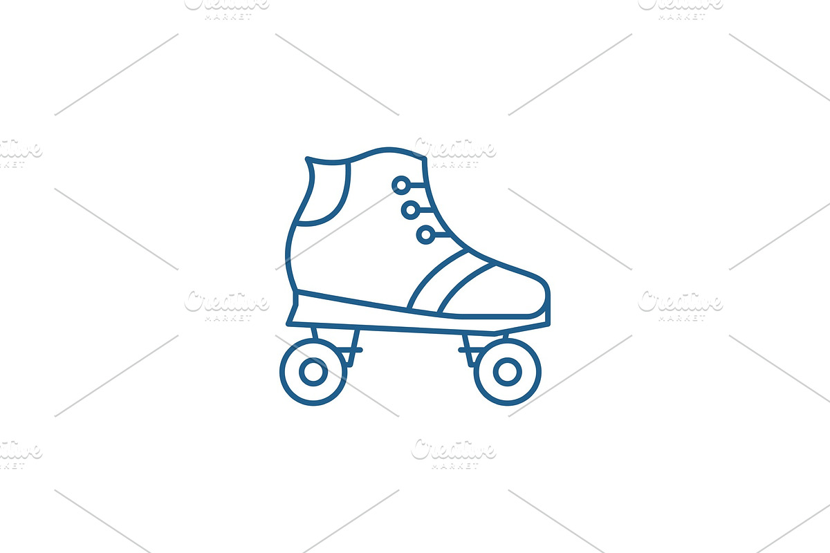 Roller skates line icon concept in Illustrations - product preview 8