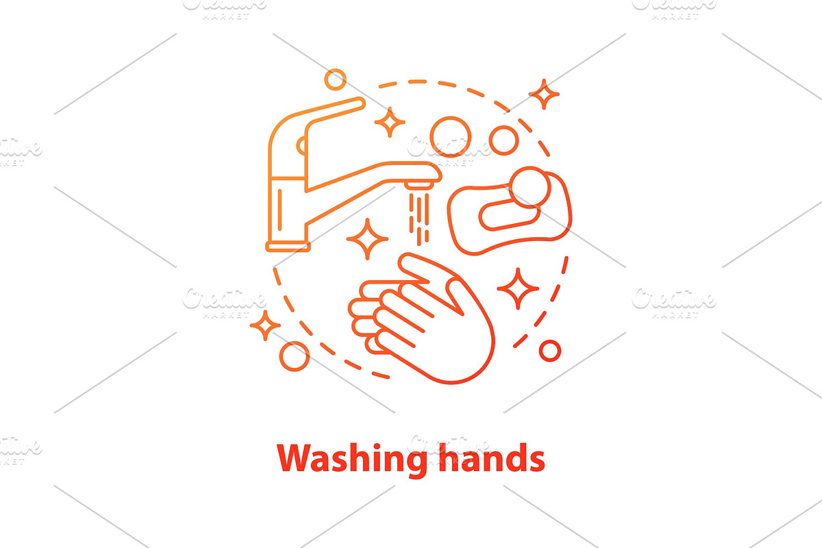 Washing hands concept icon in Icons - product preview 8