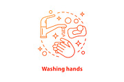 Washing hands concept icon
