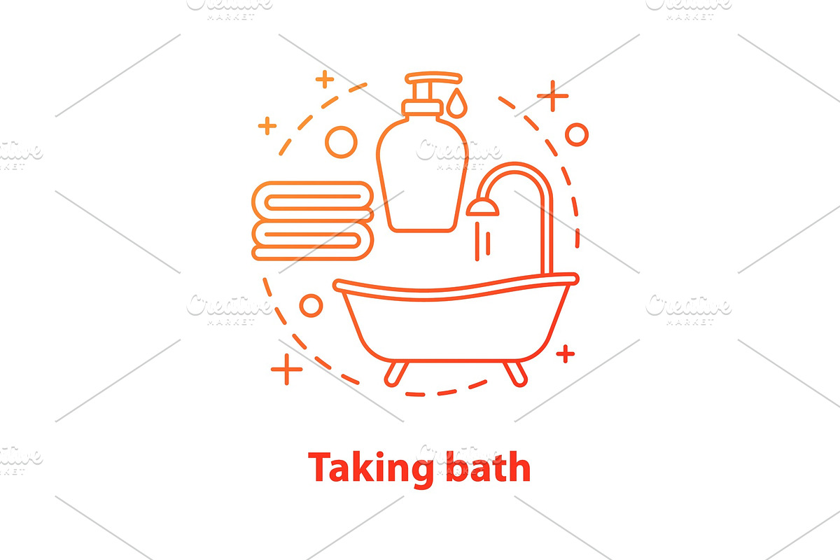 Taking bath accessories concept icon in Icons - product preview 8