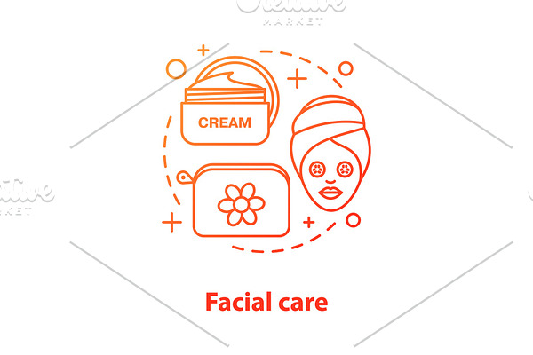 Facial care concept icon