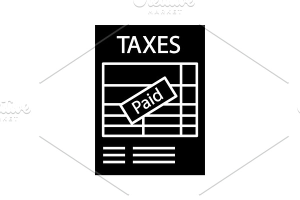 Tax return glyph icon