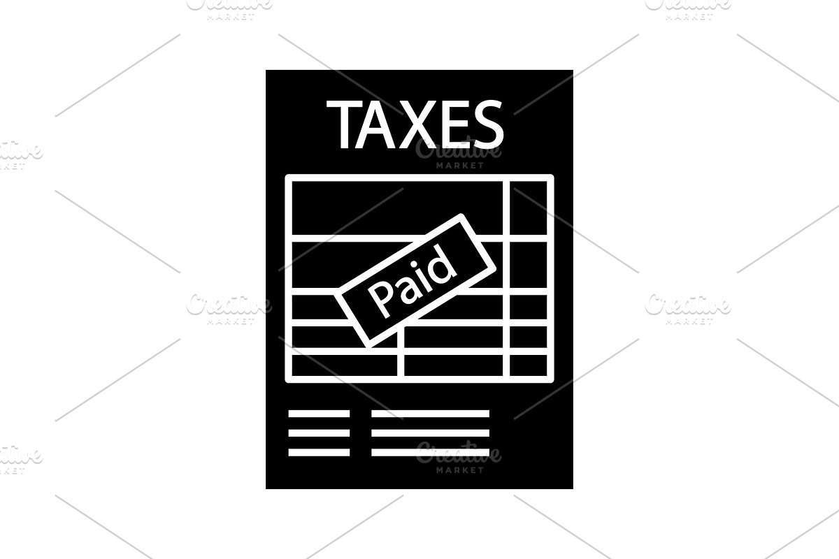 Tax return glyph icon in Icons - product preview 8