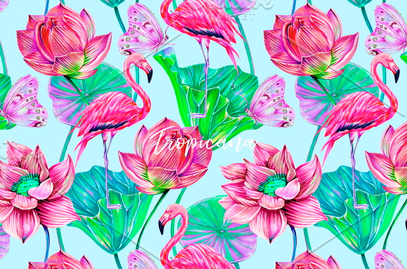 Botanical lotus patterns in Patterns - product preview 3