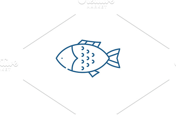 Fish line icon concept. Fish flat